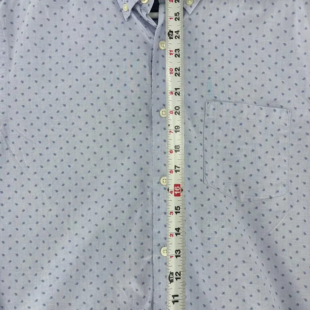 Banana Republic Men's Size L Slim Fit Button Down Shirt Blue Paisley Cotton